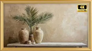 Minimal Vase Design on Beige Wall | 4K TV Wallpaper & Wall Art (8 Hours)