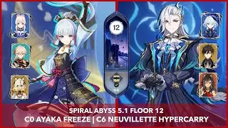 Spiral Abyss 5.1 | C0 Ayaka Freeze & C6 Neuvillette Hypercarry