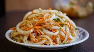 КАЛЬМАРЫ По - Корейски | Вкусная Закуска Из КАЛЬМАРОВ