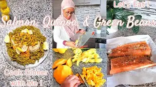 Cook Dinner With Me | Baked Alaskan Salmon, Quinoa, Green Beans | Healthy Meal Idea | Zeynabu-Le'Von