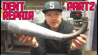 2 stroke exhaust pipe dent repair - Peugeot Fox Deluxe 50cc racer part 2