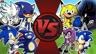 SONIC FREE FOR ALL! (Dark Sonic vs Sonic.EXE, Sanic, Sonic, Metal Sonic, & More!) AnimationRewind