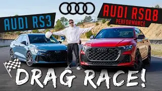 2025 RS3 vs. RSQ8 Performance - DRAG RACE! | @justinscarblog