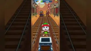 Talking Tom Gold Run 😎 Elf Angela Ride Train #shorts #talkingtom