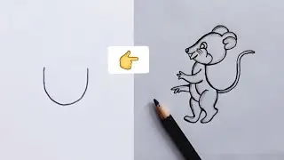 how to draw mouse with letter
