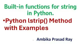 Python lstrip() | String lstrip() | Built-in functions in Python | CBSE | lstrip() with examples