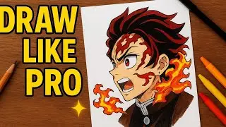 How to draw Tanjiro kamado from demon slayer ✨️ || Easy Drawing step by step || Easy anime drawing 
