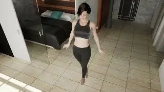 Girl Flying Around in Her Apartment