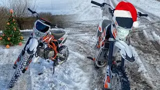 ЗИМНИЕ ПОКАТУШКИ ПО СНЕГУ НА ПИТБАЙКЕ!