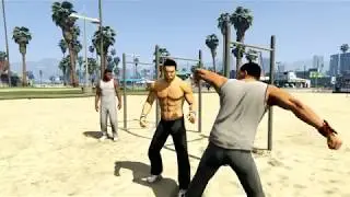 GTA 5 Beach Cops; The Body Builder Brawls
