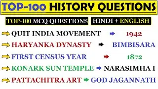100 Most Expected, Repeated GK Questions | Most Important GS Questions | 100 History Questions |