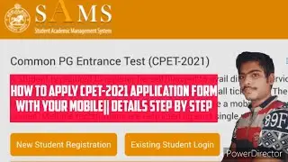 CPET-2021 Odisha Pg Application || How to apply CPET-2021 Application? || With the help of Mobile