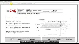 ideCAD Structural | Concrete Design Reports | One Structural Engineering Software