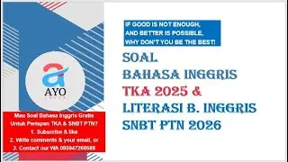 ENGLISH LANGUAGE QUESTIONS FOR TKA EXERCISE 3 // ENGLISH LANGUAGE LITERACY SNBT PTN 2026