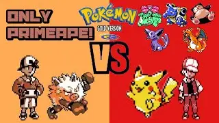 Defeating Red With ONLY Primeape! | Pokémon Gold - NO ITEMS IN BATTLE