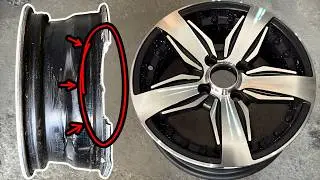 How to Fix Broken Alloy Wheel Rim || How to Repair Cracked Alloy Wheel || Alloy Wheel Bent Repair
