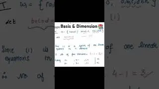 Basis and Dimension of Vector Space #csirnetmathematics #linearalgebra #viralshorts