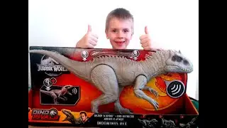 Устин и ДИНОЗАВРЫ в МИРЕ ЮРСКОГО ПЕРИОДА: ИНДОМИНУС РЕКС!Динозавр Mattel Индоминус Рекс со звуком.