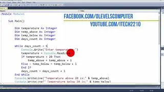 VB.net Console program to check temperature using while loop