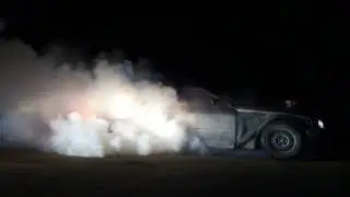 bmw e36 burnout with fireworks