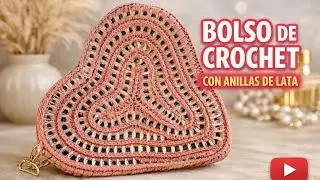 Bolso corazón con anillas de lata y soporte de metal - Tutoutil