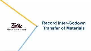 Record Inter-Godown Transfer of Materials