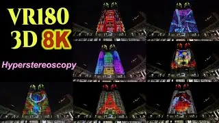 [ Hyperstereoscopy 3D VR180 ] 東京都庁プロジェクションマッピング・ダイジェスト版（2024年夏、休日版）Tokyo Projection Mapping digest