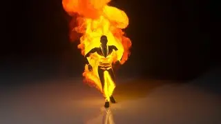 Man Burning and Dancing.  TurbulenceFD, Cinema 4d, octane render