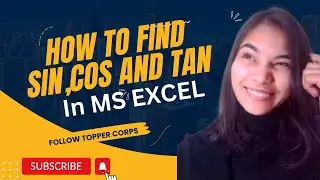 How to find Sin ,Cos ,Tan in excel