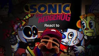 Sonic characters react to FNF vs Threefolding knockout|Cuphead and Ring Cam Mario/ ARE YOU GUYS HOME