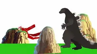 Collosal titan vs heisei gojira ll stick nodes