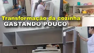Fiz um Armário com pouco dinheiro | transformação da cozinha