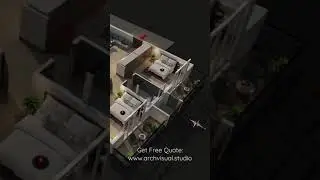 3D Floor Plan Rendering Services of 3BHK Apartment Flat 🏢 