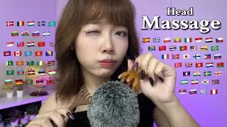 ASMR Head Massage Roleplay in 70+ Different Languages (3 hours for sleep)