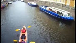 Полеты над каналами Питера на байдарке