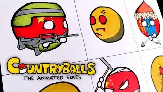Dibujo Countryballs Zombies in Asia | como dibujar countryballs