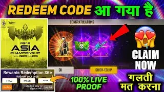 TODAY REDEEM CODE/ASIA CHAMPIONSHIP REDEEM CODE/AAJ KA REDEEM CODE FREE FIRE