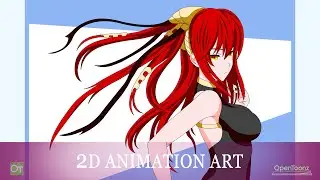 Drawing cool anime girl in OpenToonz digital animation software