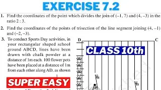 Coordinate Geometry -  Class 10 Maths Exercise 7.2 NCERT