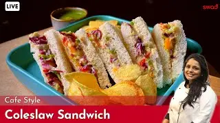 How To Make Coleslaw Sandwich At Home | Cafe Style Mayonnaise Sandwich | Healthy Sandwich
