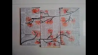 Newspaper canvas painting | How to make newspaper canvas |