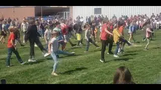 End of the year dance 3rd grade.  Diesel is his Utah Utes jersey.