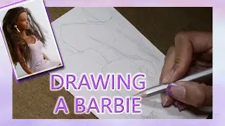 I draw upside-down- Drawing a Barbie w.i.p. #1