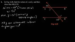 CBSE Class-9 Maths NCERT solution - Lines and Angles - Exercise 6.2 - Problem 1