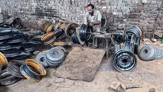 Manufacturing process of Tractor Wheel Rim with Amazing Skills || Production Line