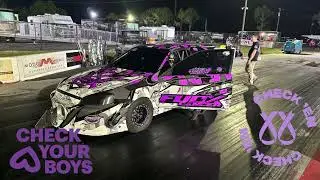 Derf Tuned AWD Civic goes 7.57@191mph first pass on low boost with the new setup!!