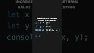 The difference in using the increment operator prefix (++x) or postfix (x++) in JavaScript