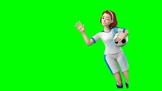 3D Green Screen Character FootBall player Girl  Free 3d Explainer kit