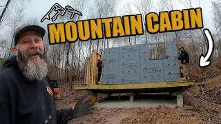 Building a Rustic Cabin in the Woods | Standing Walls & Rafters