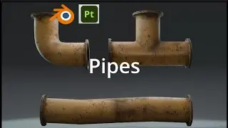 Model and texture pipes in blender and substance painter
